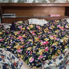 Double bed set with mattress and side tables 0