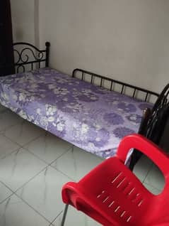 two iron bed without mattress