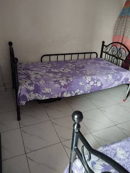 two iron bed without mattress 1