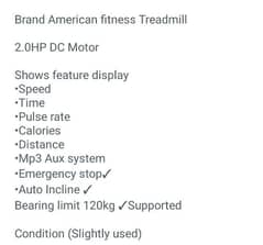 American Fitness Automatic Treadmill