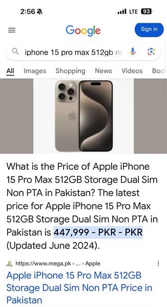 I phone 15 pro max 512 gb non pta 0