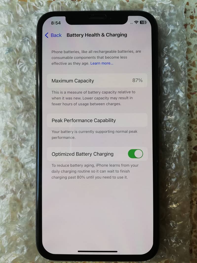 IPhone XS with 87%BH just penal replaced & Sim time available 3