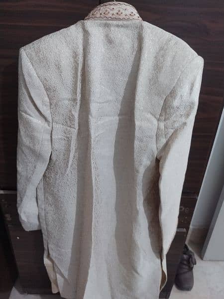 One-Time Used Groom Embroidered Sherwani with Khula and Khusa 7