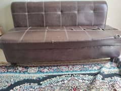 Brown Leather Sofa Set (3-Seater + 2 Armchairs) - Affordable Price