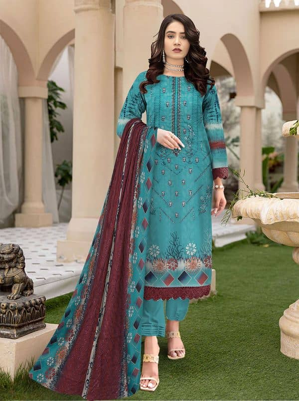 Designer Lawn Suit|Unstitched Lawn Collection|3PiecesLawn|Woman Suit 0