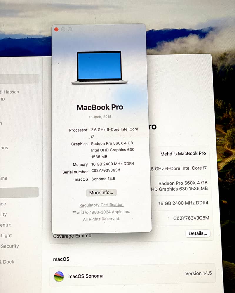 Macbook Pro 2018, 15 Inch 2