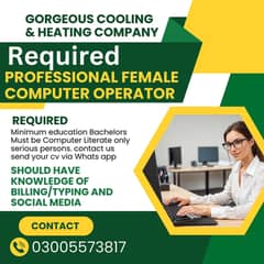 Female Computer Operator+Accountant Required