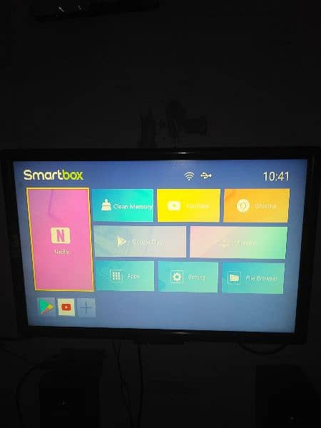24 inch n e c led with android box and speaker mukmal setup 4k result 3