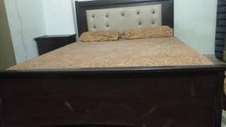 wooden queen size bed with mattress forsale