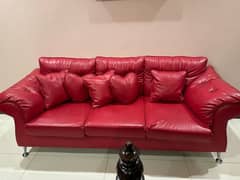 red leather 3 seater sofa (diamond company )