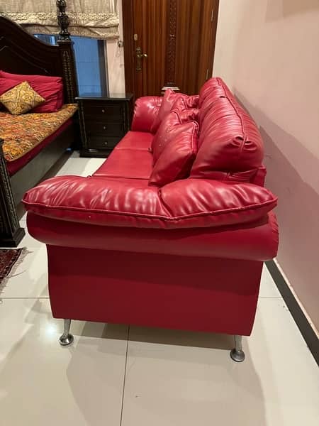 red leather 3 seater sofa (diamond company ) 3