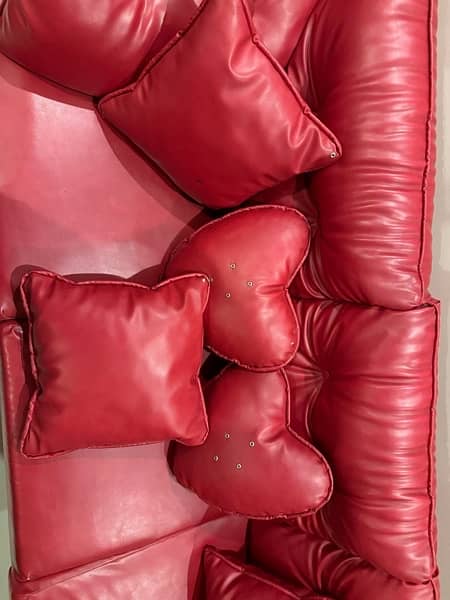 red leather 3 seater sofa (diamond company ) 5