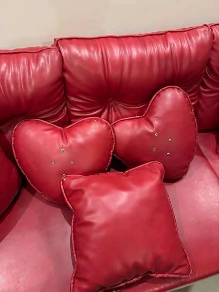 red leather 3 seater sofa (diamond company ) 6