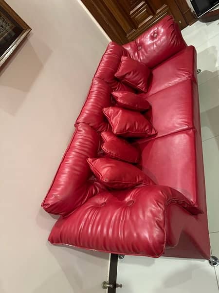 red leather 3 seater sofa (diamond company ) 7