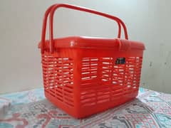 Plastic storage basket for picnic and luggage