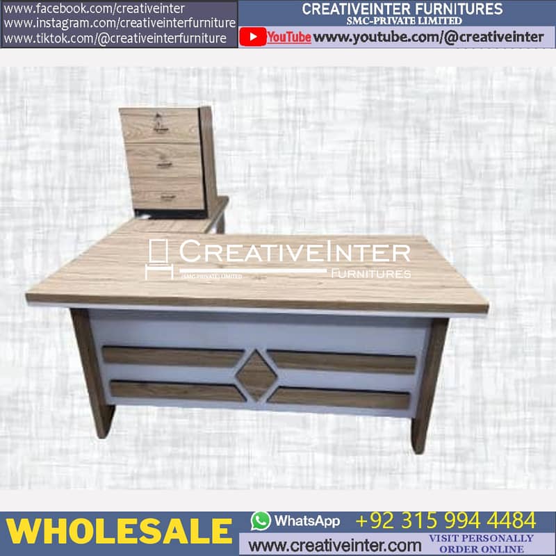 Executive Office Table L shape Desk Manager Staff Computer Workstatio 13