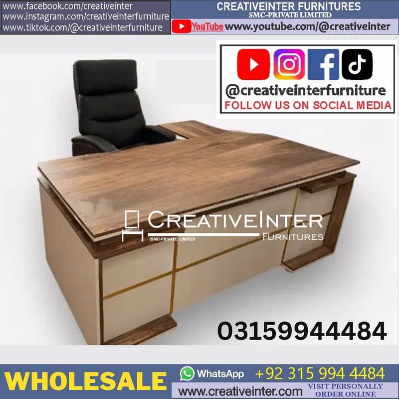 Executive Office Table L shape Desk Manager Staff Computer Workstatio 18