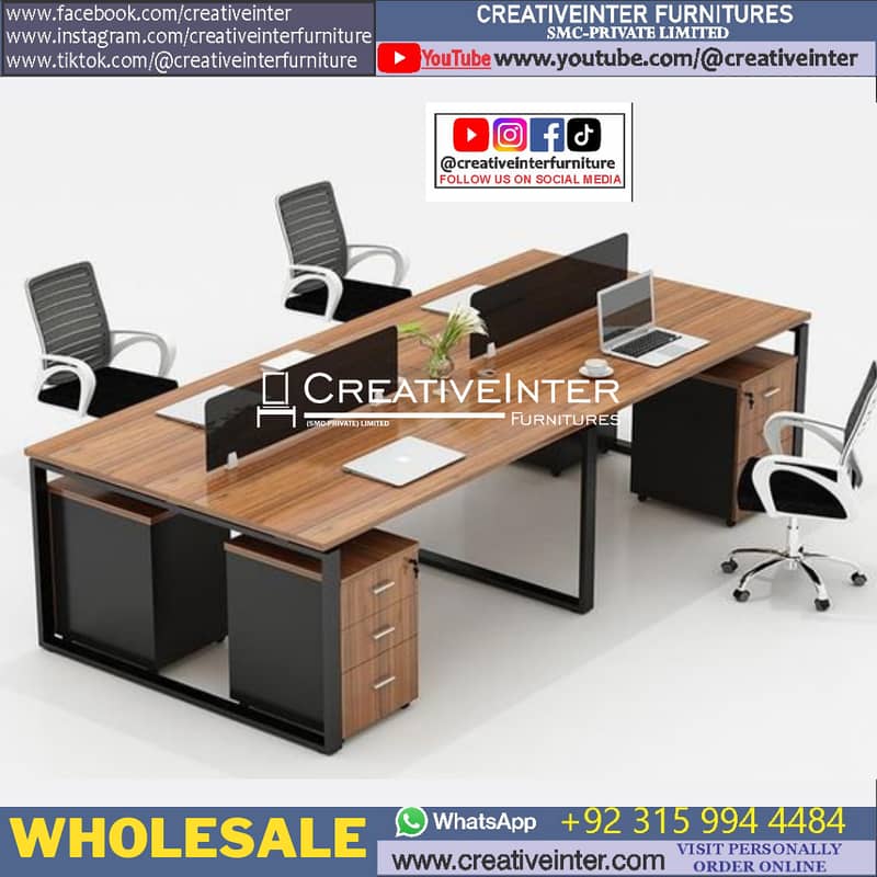 Executive Office Table L shape Desk Manager Staff Computer Workstatio 11