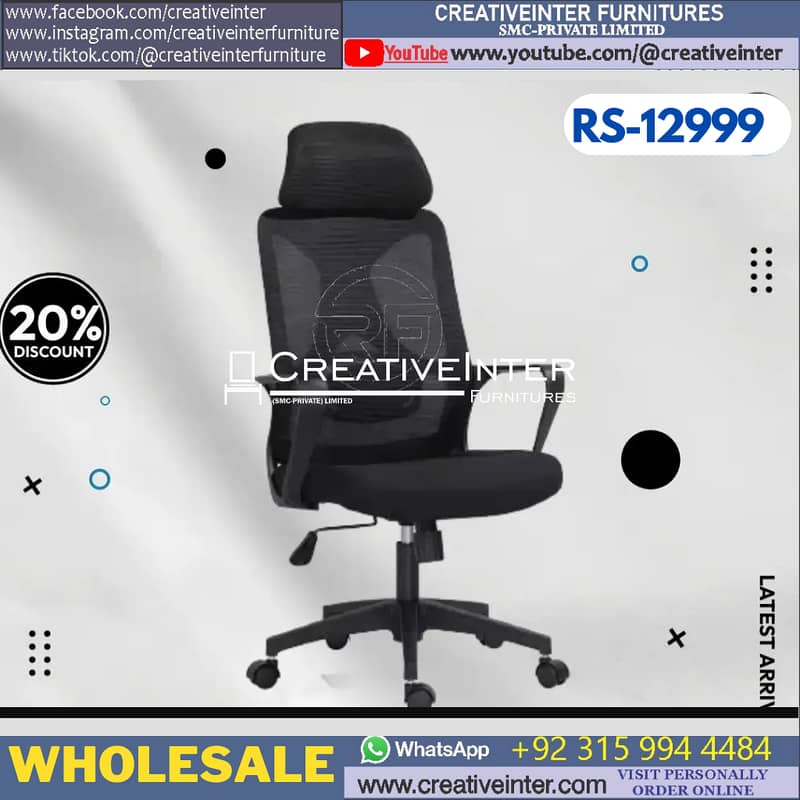 Ergonomic Office Chair Executive Table Mesh Revolving Study Computer 14