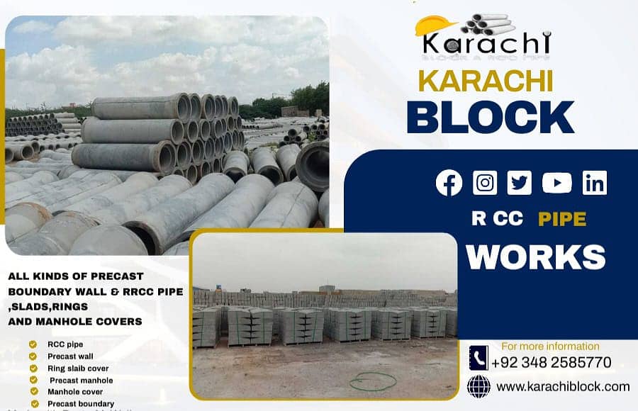 Rcc pipe/Karachi block and/ Rcc pipe works 0