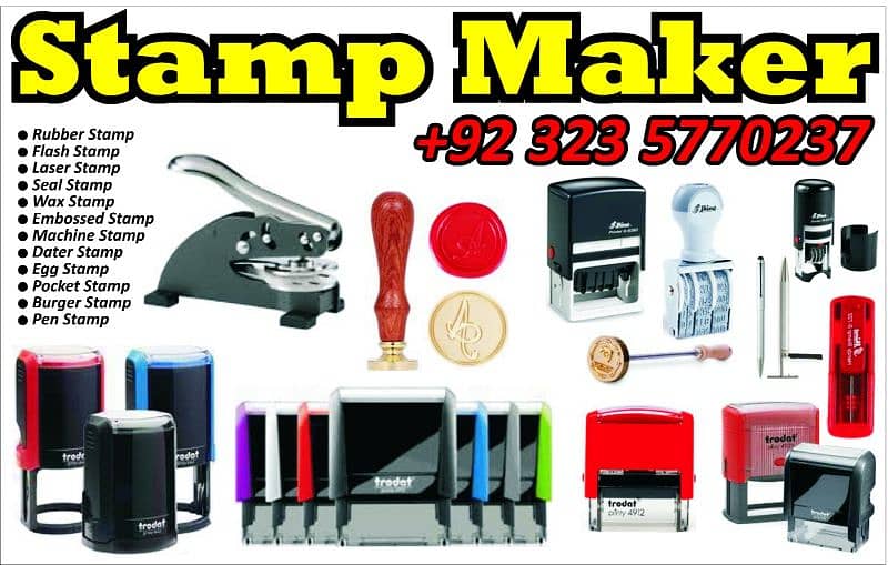 Stamp making machine,Tshirt machine,Sticker printing,Flex printing 0