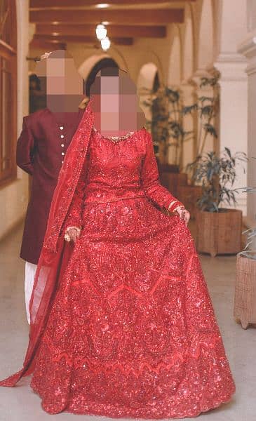 Full Red Bridal Lahnga Choli 1