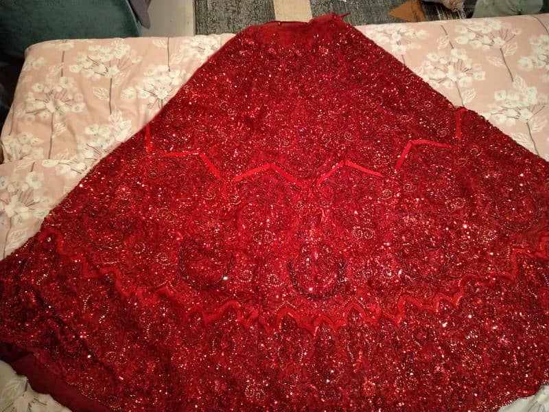 Full Red Bridal Lahnga Choli 5