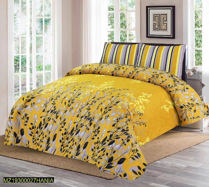 3 Pcs Cotton Printed Double Bedsheet. WhatsApp no: 0343-5000771 0