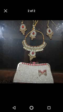 Bridal gharara and shirt with bridal jewellery Nd pars