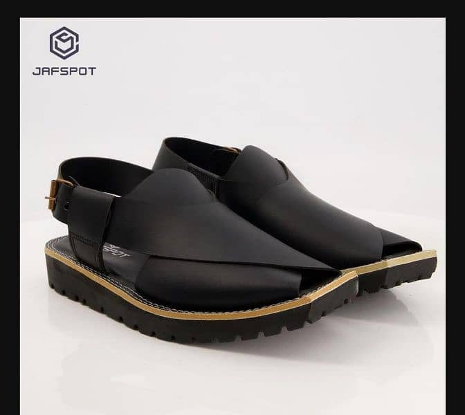 jafspot peshawari chappal black 0