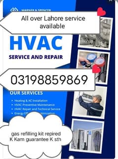 service repairing fitting gas refilling kit repired