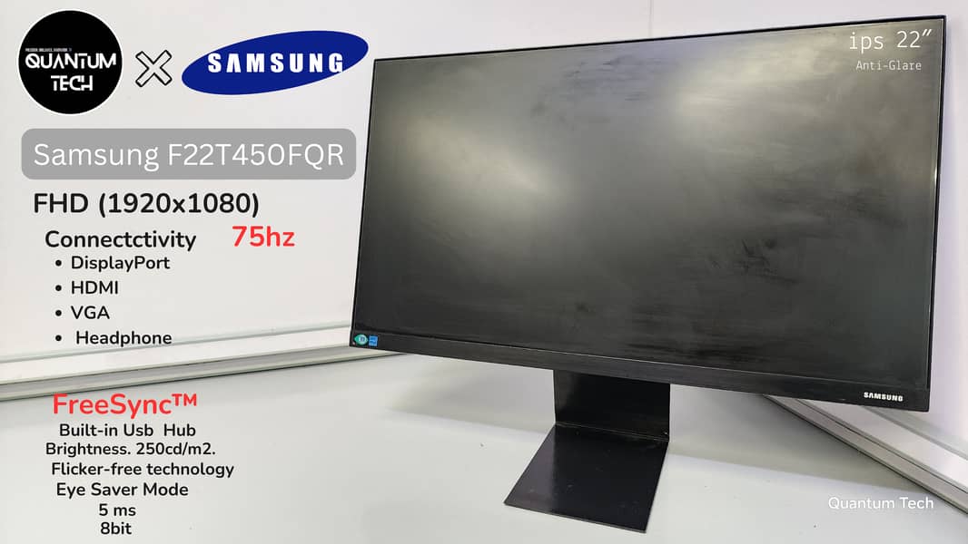 22inch FHD 1080p IPS 75hz FreeSync Samsung F22T450FQR Gaming Monitor 2