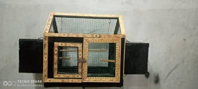 Hut shape cage with 2 breading box