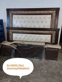 Bed set / double bed/ dressing / sidetables / furniture / poshish bed