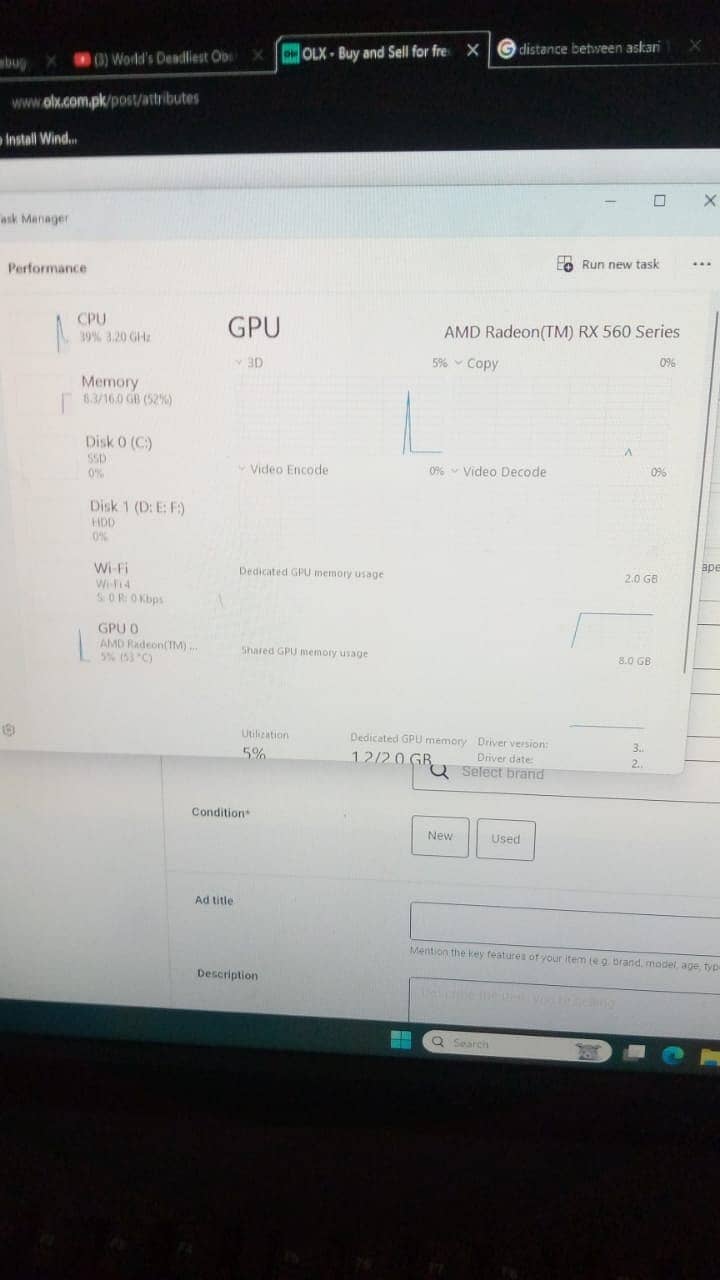 AMD Radeon Rx560 2gb 3