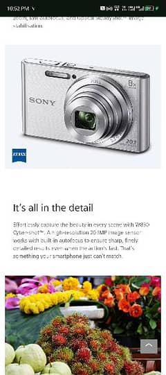 SONY W830  Camera with 8x Optical Zoom