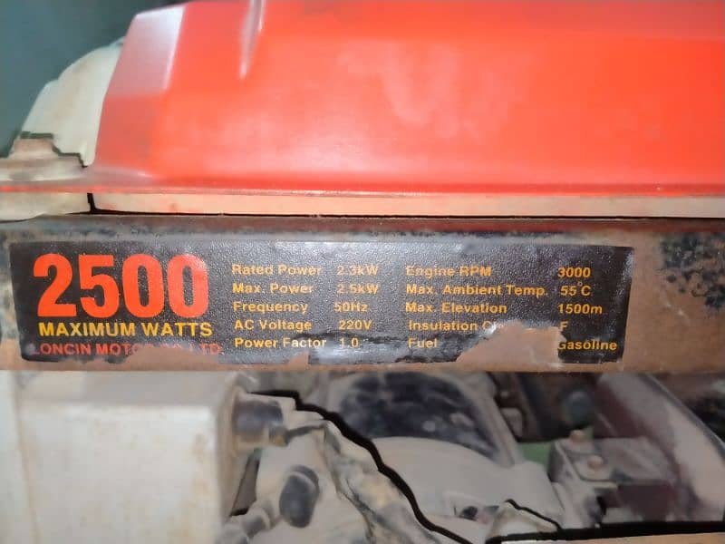 Loncin generator 3500D 2.5 kva 4