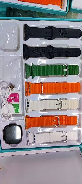 smart watch ultra 9 with 7 straps 2 in 1 2