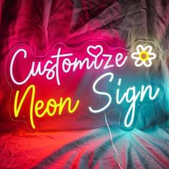 Customised neon sign board with free adapter free delivery in Lahore