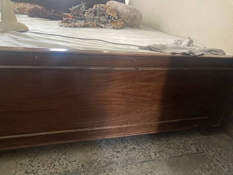 Solid Wooden bed for 3 person with Mattress 5