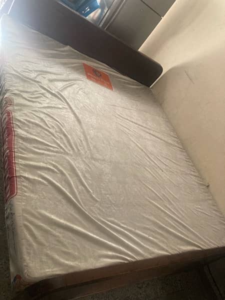 Solid Wooden bed for 3 person with Mattress 11