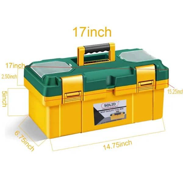 Solid High Quality Tool Boxes with Tray 2 Components 2
