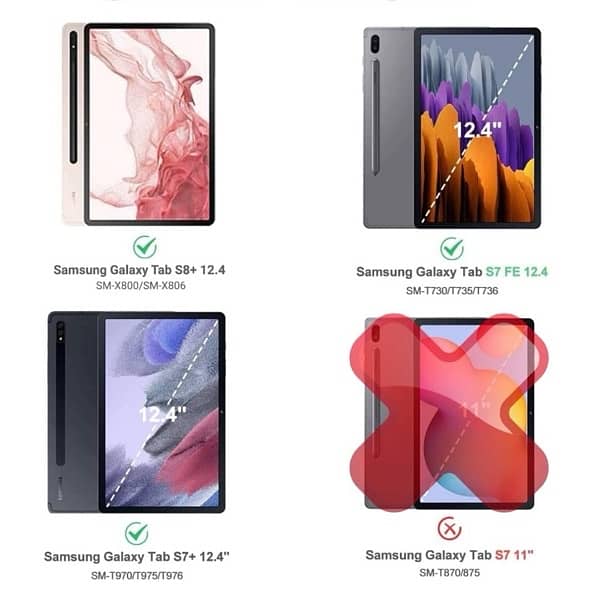 Samsung Galaxy Tab S8 Plus, S7 FE, S7 Plus Keyboard Case, Samsung Tab 8