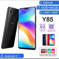 Vivo Y85 4gb RAM 64gb Memory Charger back cover and packing box