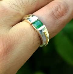 Natural Emerald Ring 925 Sterling Silver Ring from swat Pakistan 0