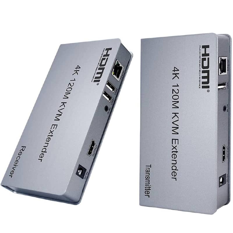 4K 120M HDMI KVM Extender Extension RJ45 Ethernet Cat6 Converter TX RX 15