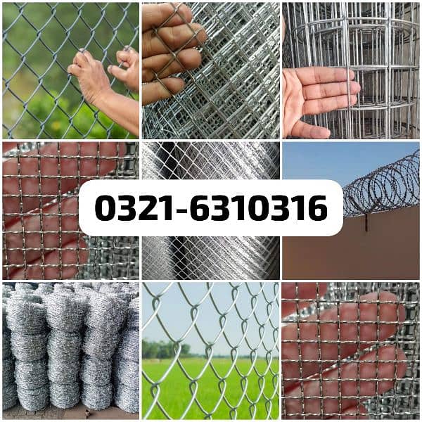 Chain link fence razor wire barbed wire security mesh pipe jali pole 0