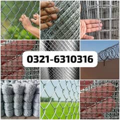 Chain link Fence Razor Barbed wire Security mesh pipe jali pole 0