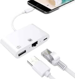3 in 1 Network Adapter Compatible with Mobile iPhone iPad