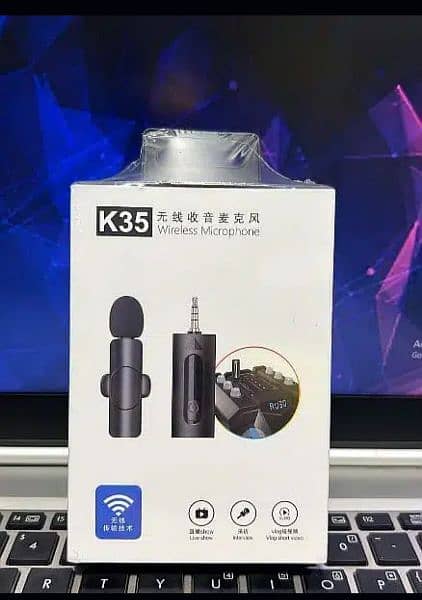 K35 Dual Mic With 1 Aux Connector Portable Wireless Vlogging Mic 3